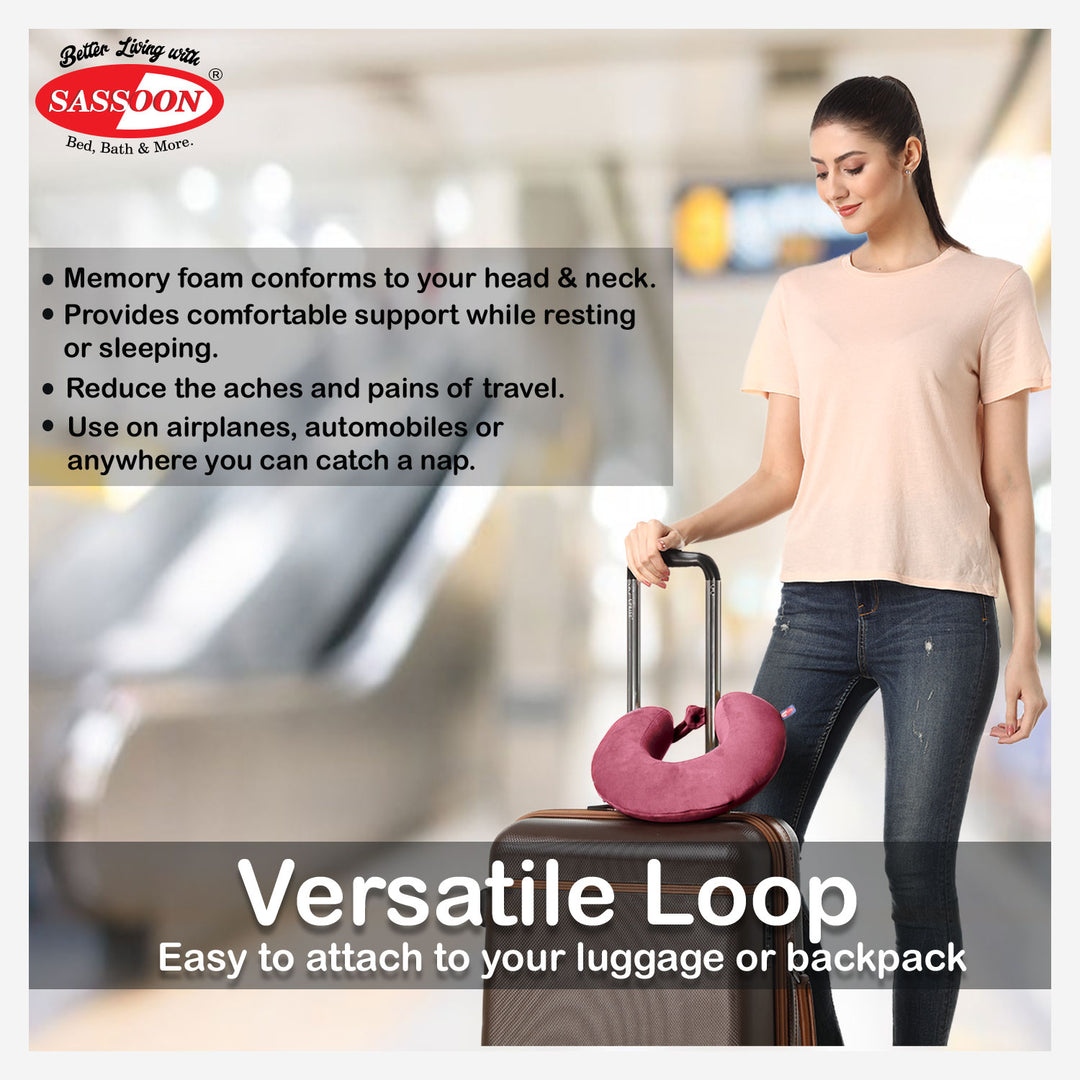 Soft Memory Foam Travel Pillow with Washable Cover