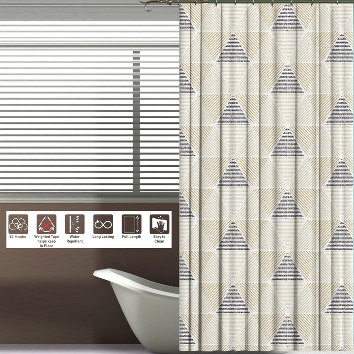 Printed Shower Curtain with Hooks