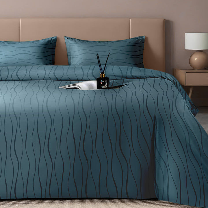 Artemis Italian Jacquard Weave Sateen Cotton Bedsheet- 400 TC (Wave Design)