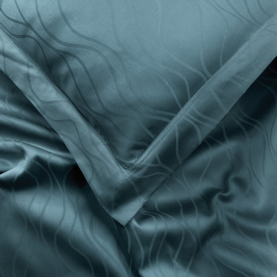 Artemis Italian Jacquard Weave Sateen Cotton Bedsheet- 400 TC (Wave Design)