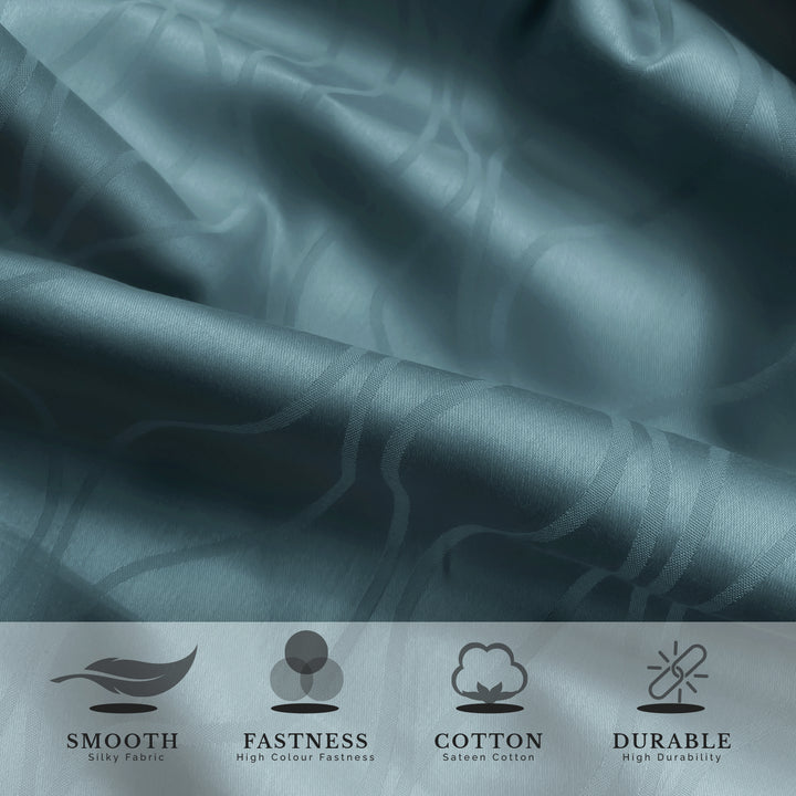 Artemis Italian Jacquard Weave Sateen Cotton Bedsheet- 400 TC (Wave Design)