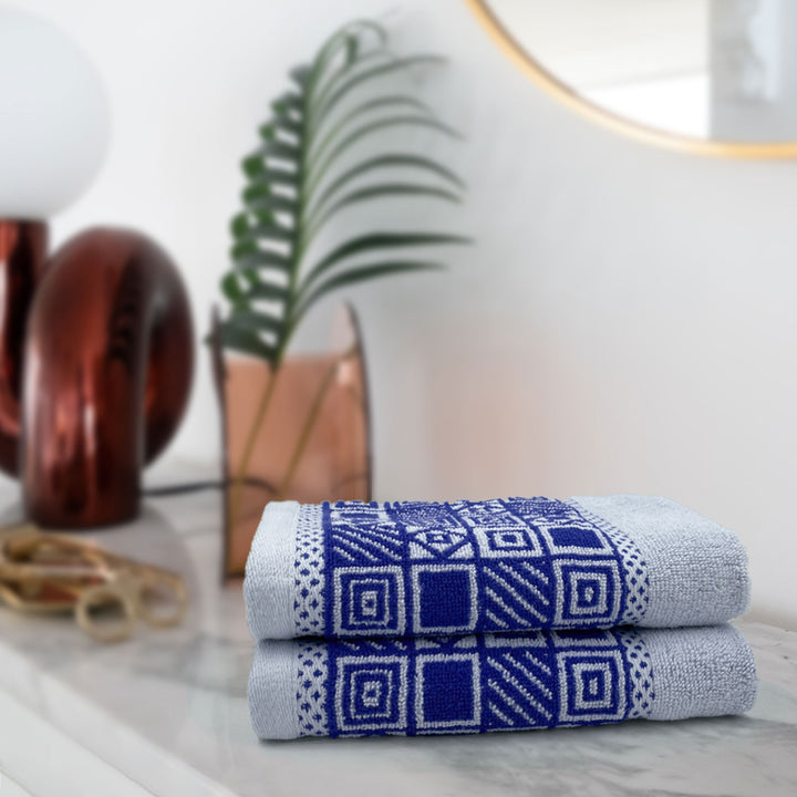 Blue Color Super Soft Zero Twist 100% Cotton Towel Set with 380 GSM ( 100% Cotton, Zero-Twist Fabric, Protection Against Microbial Allergies, Highly Absorbent, Lint and Fade Resistant)