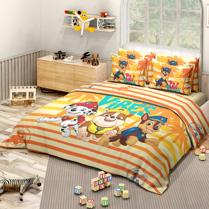 Paw Patrol Digital Printed Cotton Bedsheet with 2 Pillow Covers in 300TC