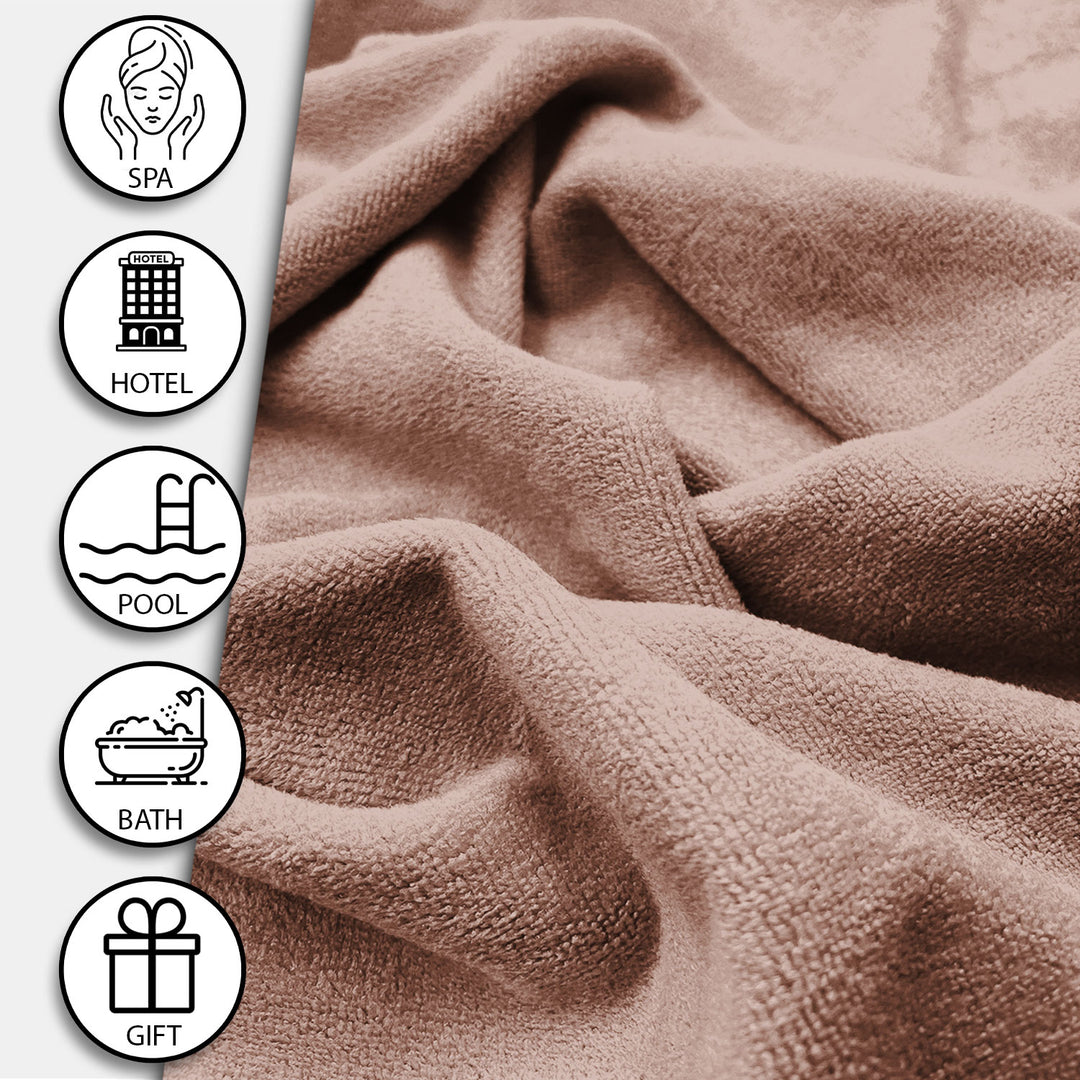 Light Brown Color Ultra Soft microfiber Towel with 450 GSM (Ultra-soft microfiber, 450 GSM, Superior quality, Highly Absorbent, Luxuriously Soft, Wide usage range, Lint resistant, Multiple Size Variations)