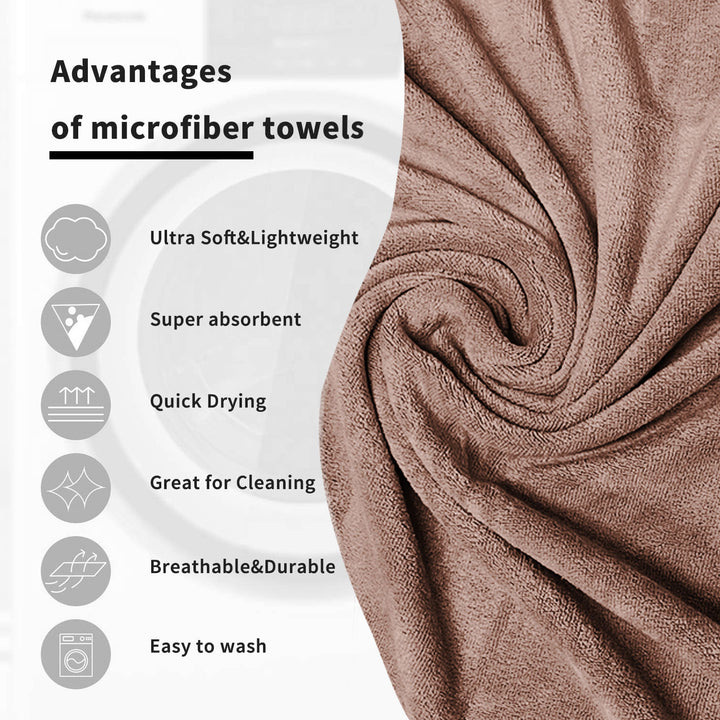 Light Brown Color Ultra Soft microfiber Towel with 450 GSM (Ultra-soft microfiber, 450 GSM, Superior quality, Highly Absorbent, Luxuriously Soft, Wide usage range, Lint resistant, Multiple Size Variations)