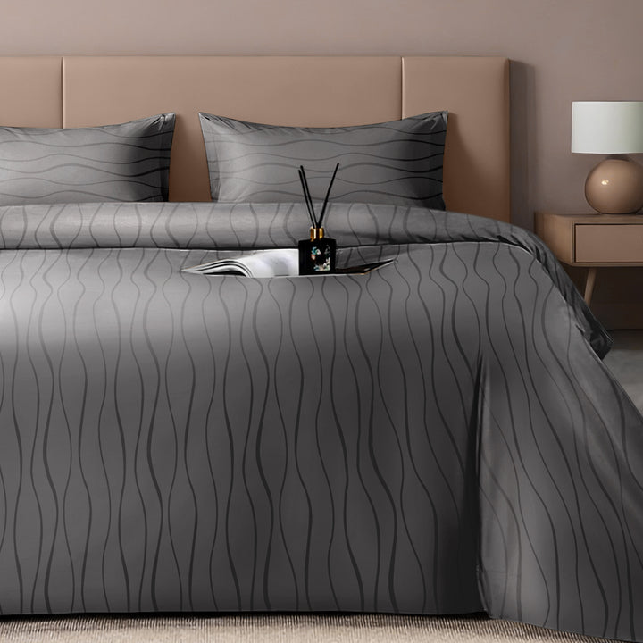 Artemis Italian Jacquard Weave Sateen Cotton Bedsheet- 400 TC (Wave Design)