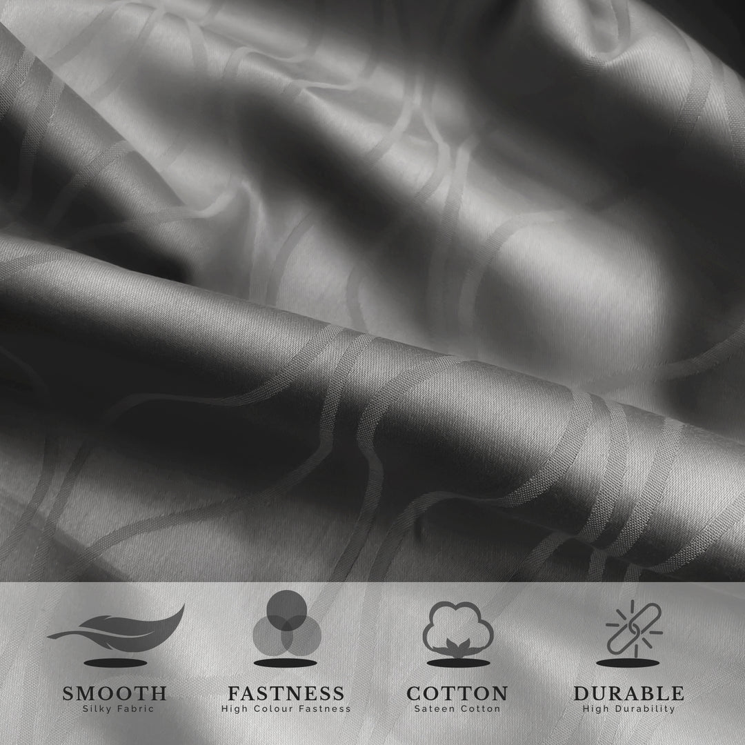 Artemis Italian Jacquard Weave Sateen Cotton Bedsheet- 400 TC (Wave Design)