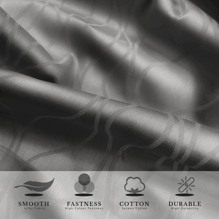 Artemis Italian Jacquard Weave Sateen Cotton Bedsheet- 400 TC (Wave Design)