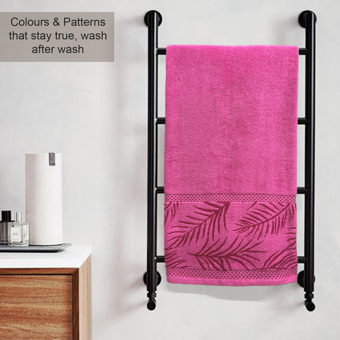 Pink Color Super Soft Zero Twist 100% Cotton Towel with 380 GSM ( 100% Cotton, Zero-Twist Fabric, Protection Against Mircrobial Allergies, Highly Absorbent, Lint and Fade Resistant)