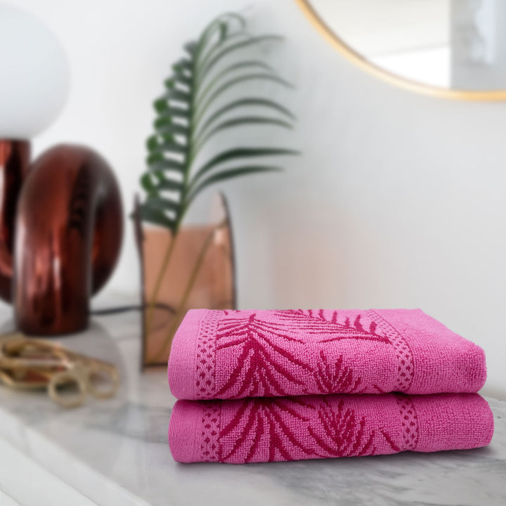 Pink Color Super Soft Zero Twist 100% Cotton Hand Towel with 380 GSM ( 100% Cotton, Zero-Twist Fabric, Protection Against Mircrobial Allergies, Highly Absorbent, Lint and Fade Resistant)