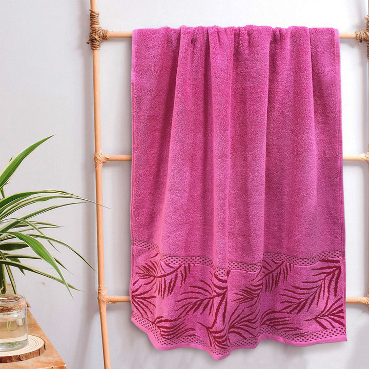 Pink Color Super Soft Zero Twist 100% Cotton Towel with 380 GSM ( 100% Cotton, Zero-Twist Fabric, Protection Against Mircrobial Allergies, Highly Absorbent, Lint and Fade Resistant)