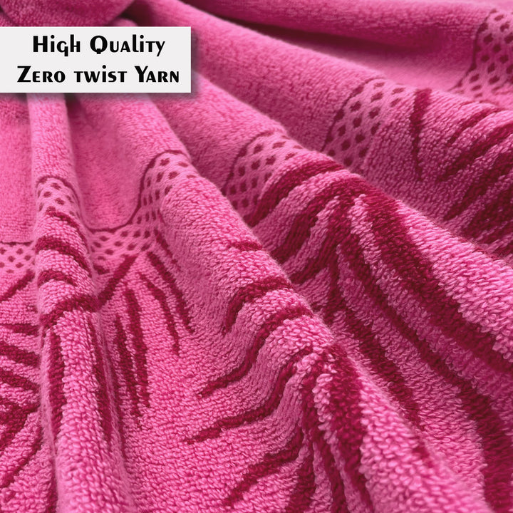 Pink Color Super Soft Zero Twist 100% Cotton Towel with 380 GSM ( 100% Cotton, Zero-Twist Fabric, Protection Against Mircrobial Allergies, Highly Absorbent, Lint and Fade Resistant)