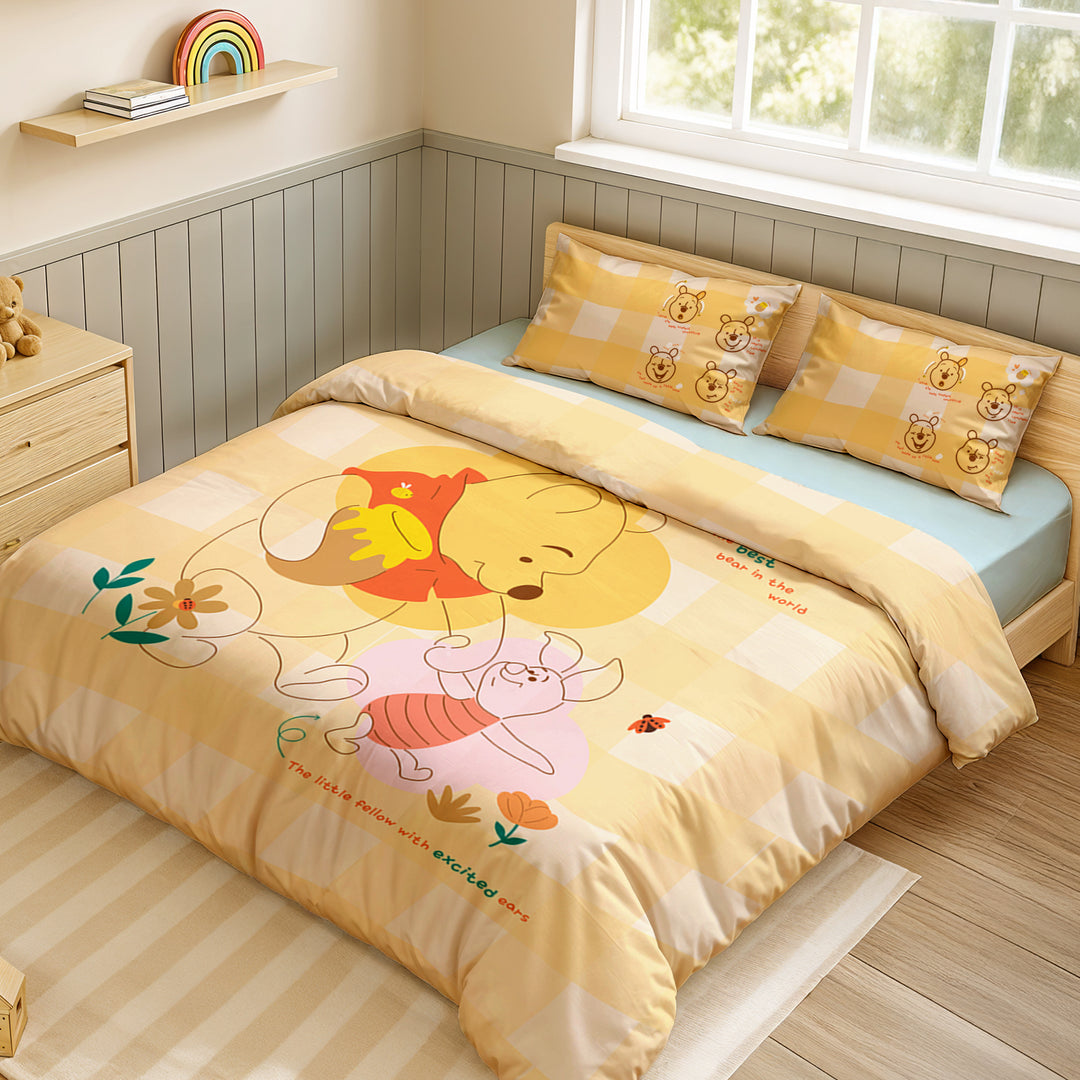 Disney Winnie The Pooh Digital Printed 300TC Cotton Bedsheet