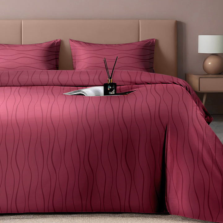 Artemis Italian Jacquard Weave Sateen Cotton Bedsheet- 400 TC (Wave Design)