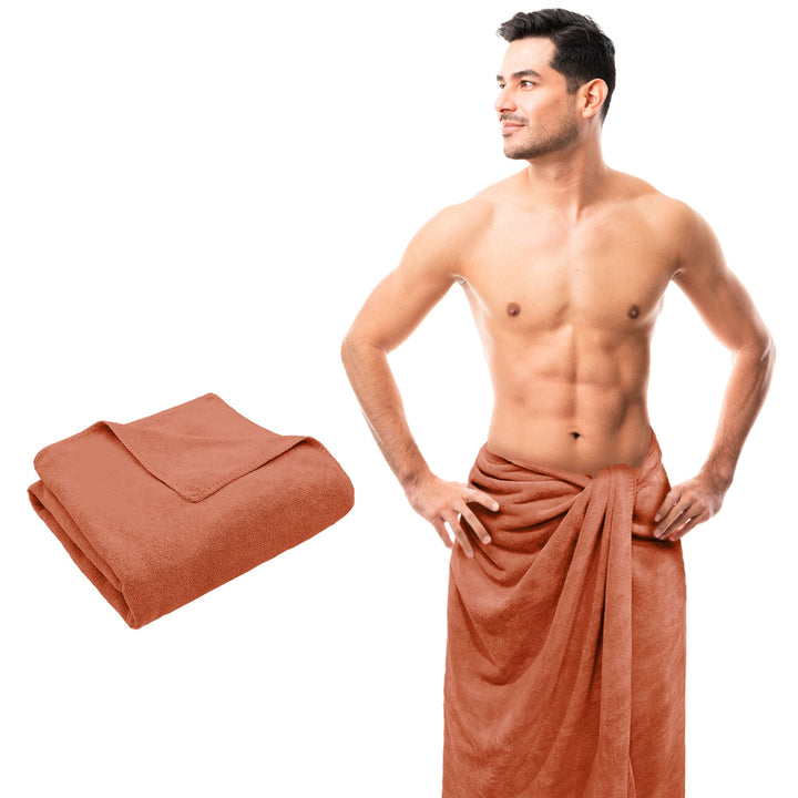 Brown Color Ultra Soft microfiber Towel for men with 450 GSM (Ultra-soft microfiber, 450 GSM, Superior quality, Highly Absorbent, Luxuriously Soft, Wide usage range, Lint resistant, Multiple Size Variations) 