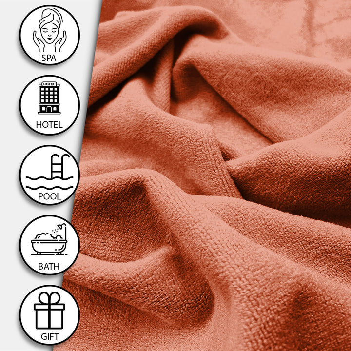 Rust Brown Color Ultra Soft microfiber Towel with 450 GSM (Ultra-soft microfiber, 450 GSM, Superior quality, Highly Absorbent, Luxuriously Soft, Wide usage range, Lint resistant, Multiple Size Variations)