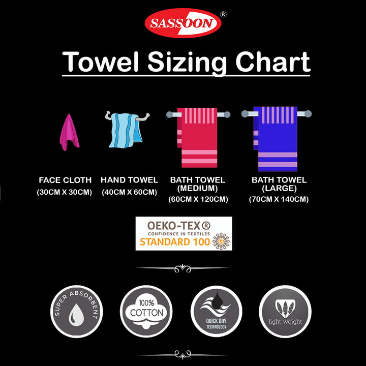 Towel Sizing Chart By Sassoon Fab 