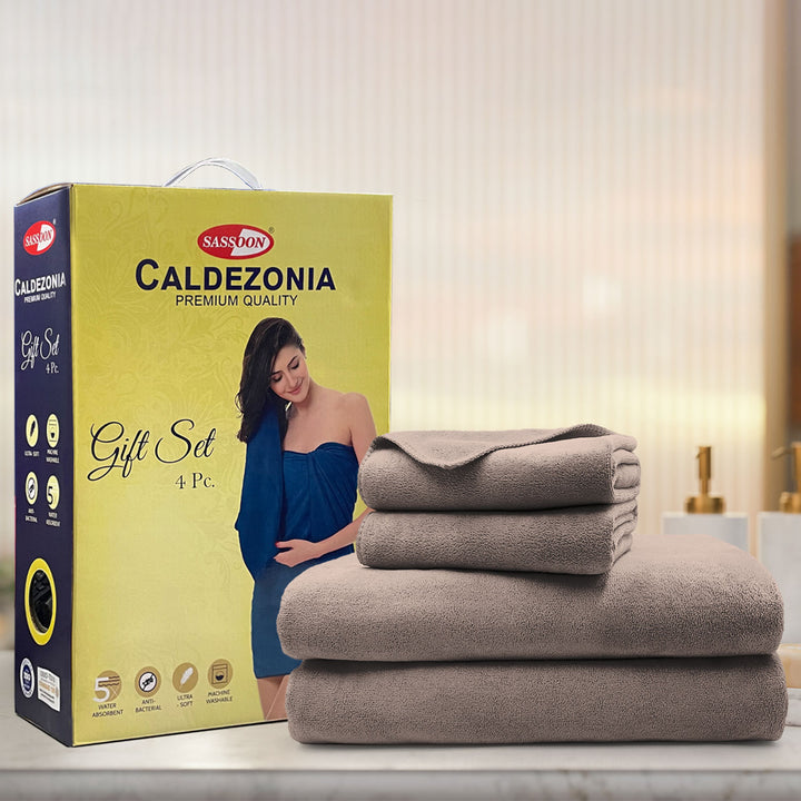 Caldezonia Ultra Soft Microfiber Towels- 4 pcs Gift Set