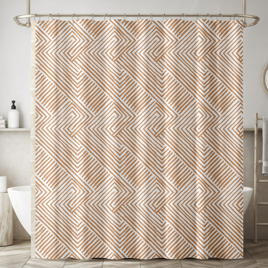 Printed Shower Curtain with Hooks