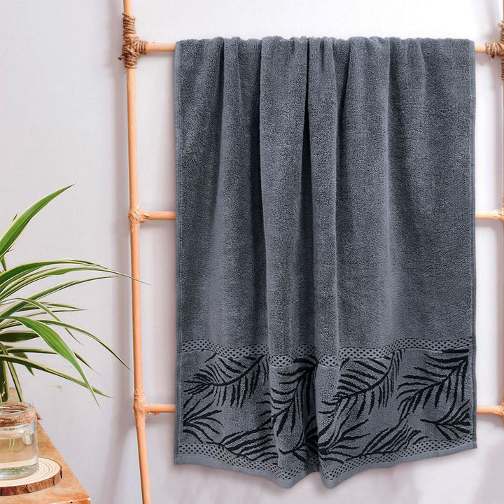 Grey Color Super Soft Zero Twist 100% Cotton Towel with 380 GSM ( 100% Cotton, Zero-Twist Fabric, Protection Against Mircrobial Allergies, Highly Absorbent, Lint and Fade Resistant)