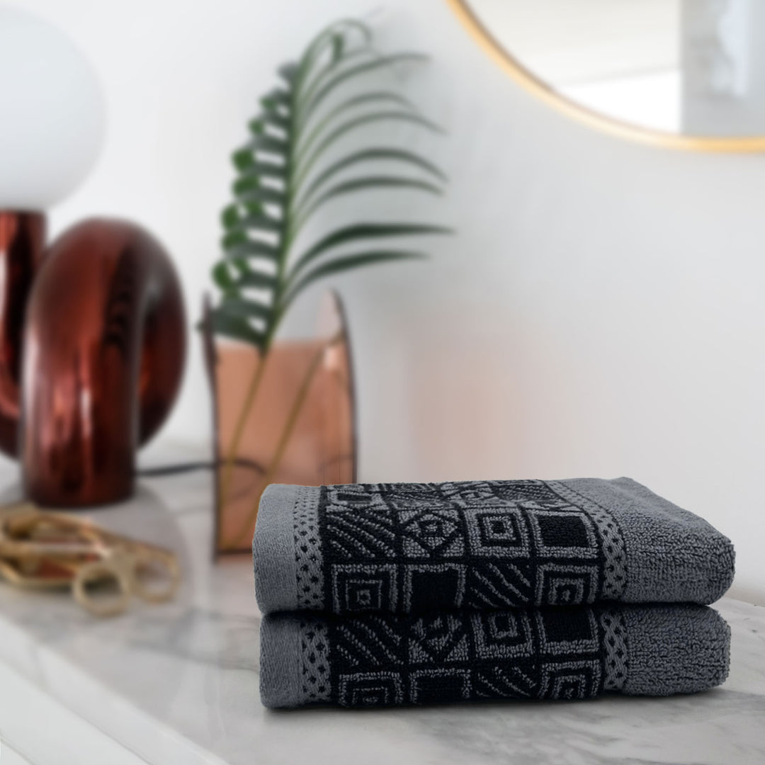 Grey Color Super Soft Zero Twist 100% Cotton Towel Set with 380 GSM ( 100% Cotton, Zero-Twist Fabric, Protection Against Microbial Allergies, Highly Absorbent, Lint and Fade Resistant)