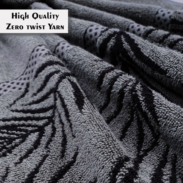 Grey Color Super Soft Zero Twist 100% Cotton Towel with 380 GSM ( 100% Cotton, Zero-Twist Fabric, Protection Against Mircrobial Allergies, Highly Absorbent, Lint and Fade Resistant)