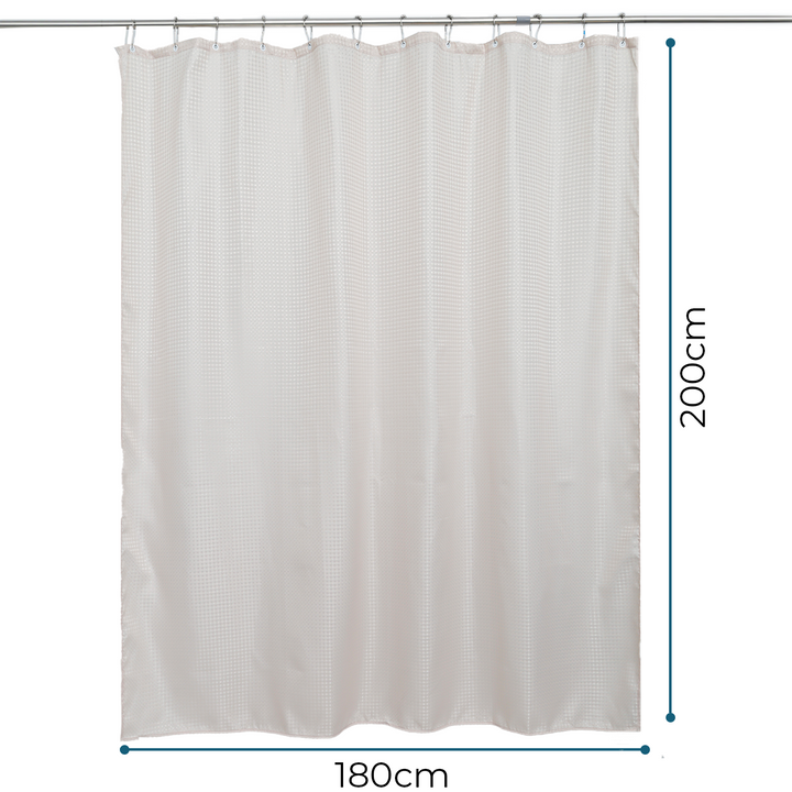 Venir Jacquard Waterproof Shower Curtain with Hooks