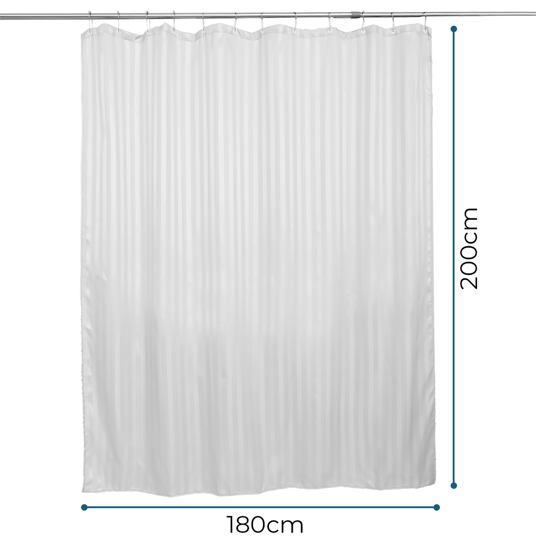 Hilton Waterproof Shower Curtain with Hooks