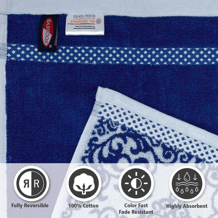 Sky Blue Color Zero Twist 100% Cotton Towel with 380 GSM ( 100% Cotton, Zero-Twist Fabric, Protection Against Microbial Allergies, Highly Absorbent, Lint and Fade Resistant)