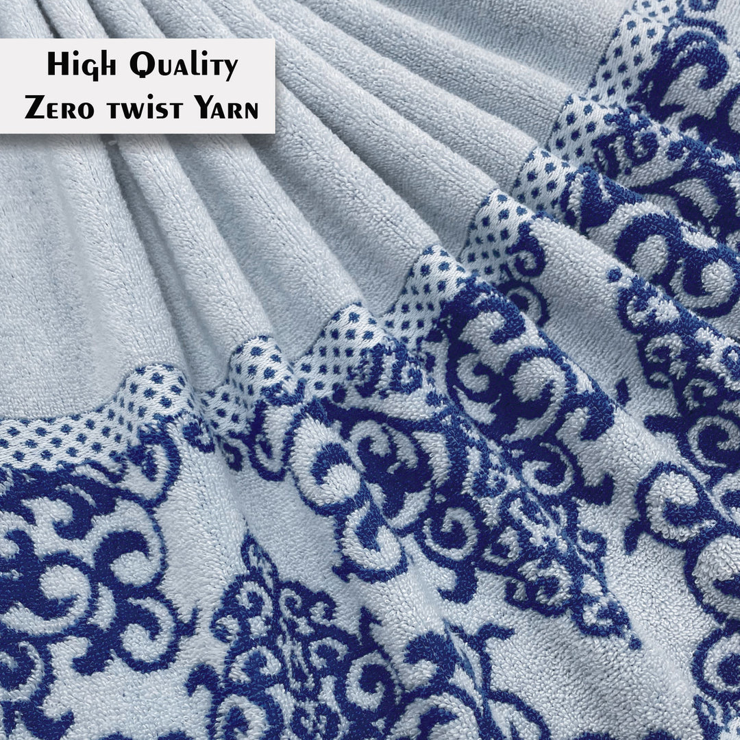 Sky Blue Color Zero Twist 100% Cotton Towel with 380 GSM ( 100% Cotton, Zero-Twist Fabric, Protection Against Microbial Allergies, Highly Absorbent, Lint and Fade Resistant)