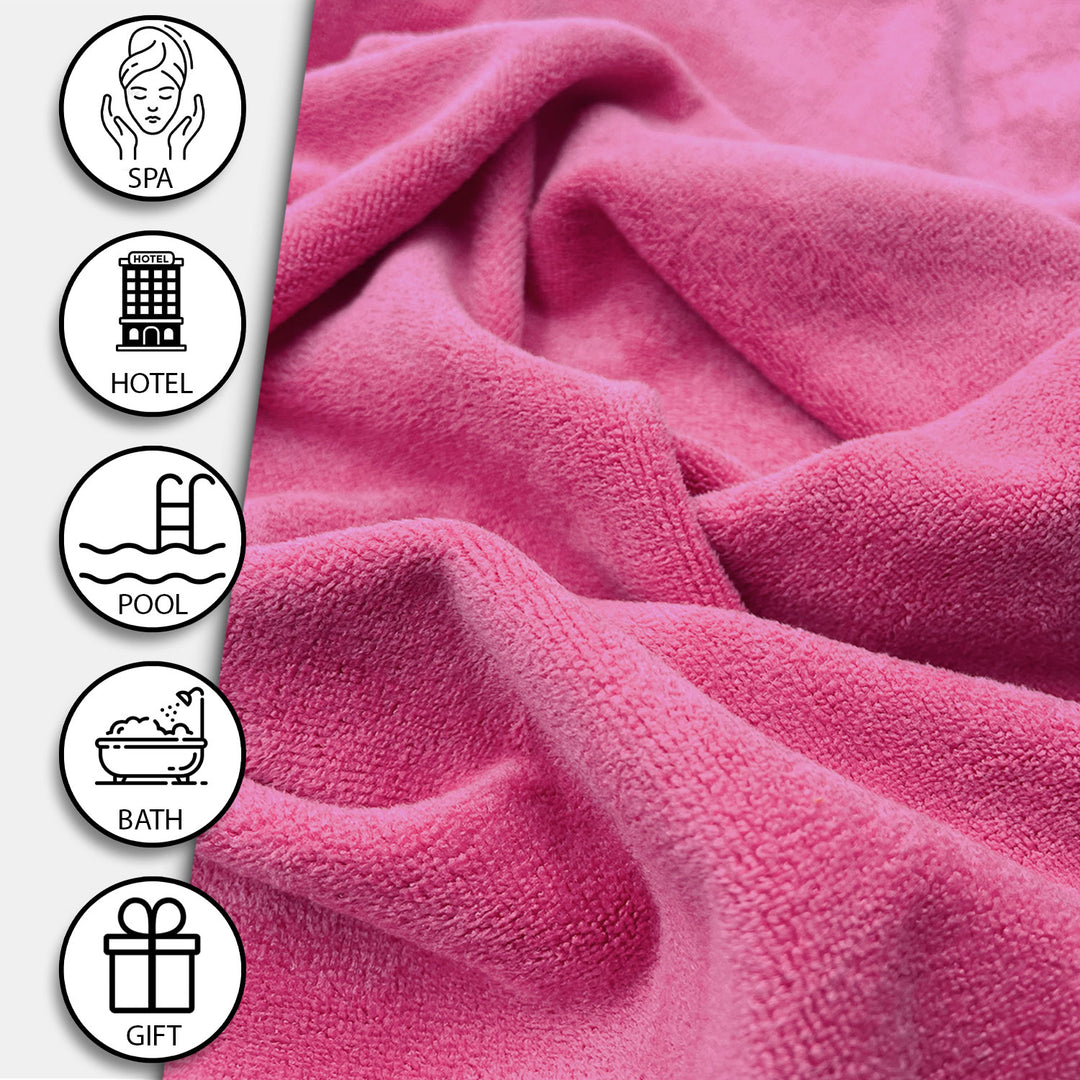 Pink Color Ultra Soft microfiber Towel with 450 GSM(Ultra-soft microfiber, 450 GSM, Superior quality, Highly Absorbent, Luxuriously Soft, Wide usage range, Lint resistant, Multiple Size Variations) 