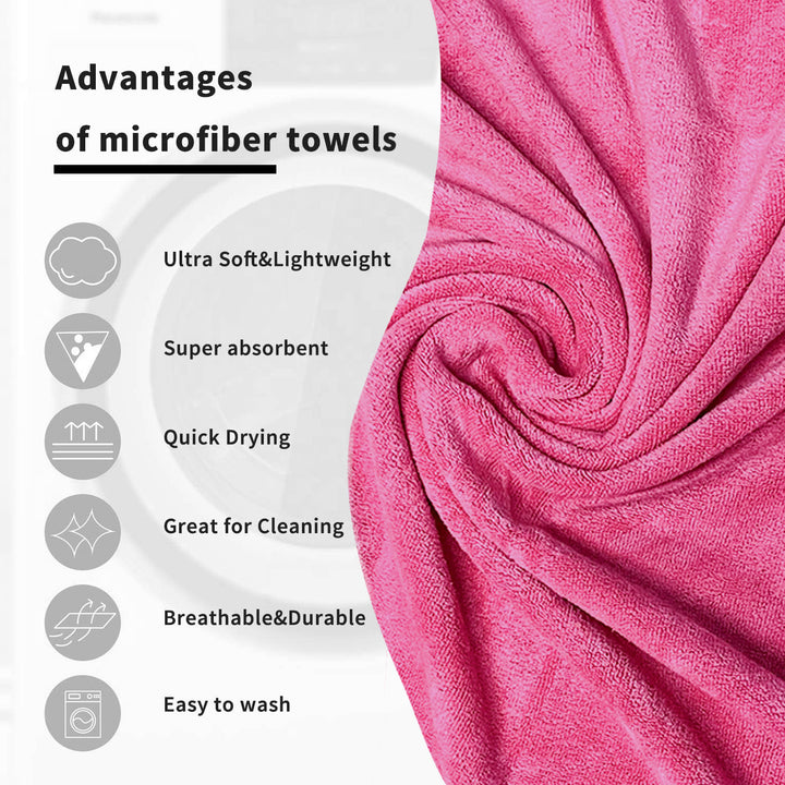 Pink Color Ultra Soft microfiber Towel with 450 GSM(Ultra-soft microfiber, 450 GSM, Superior quality, Highly Absorbent, Luxuriously Soft, Wide usage range, Lint resistant, Multiple Size Variations) 