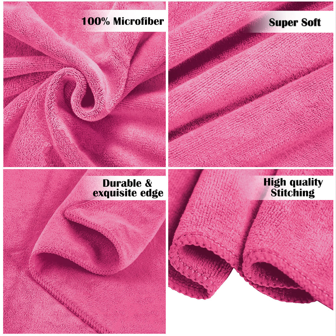 Pink Color Microfiber Towel Gift Set with 450 GSM ( Superior quality, Highly absorbent, Luxurious Soft, Ultra Soft etc) 