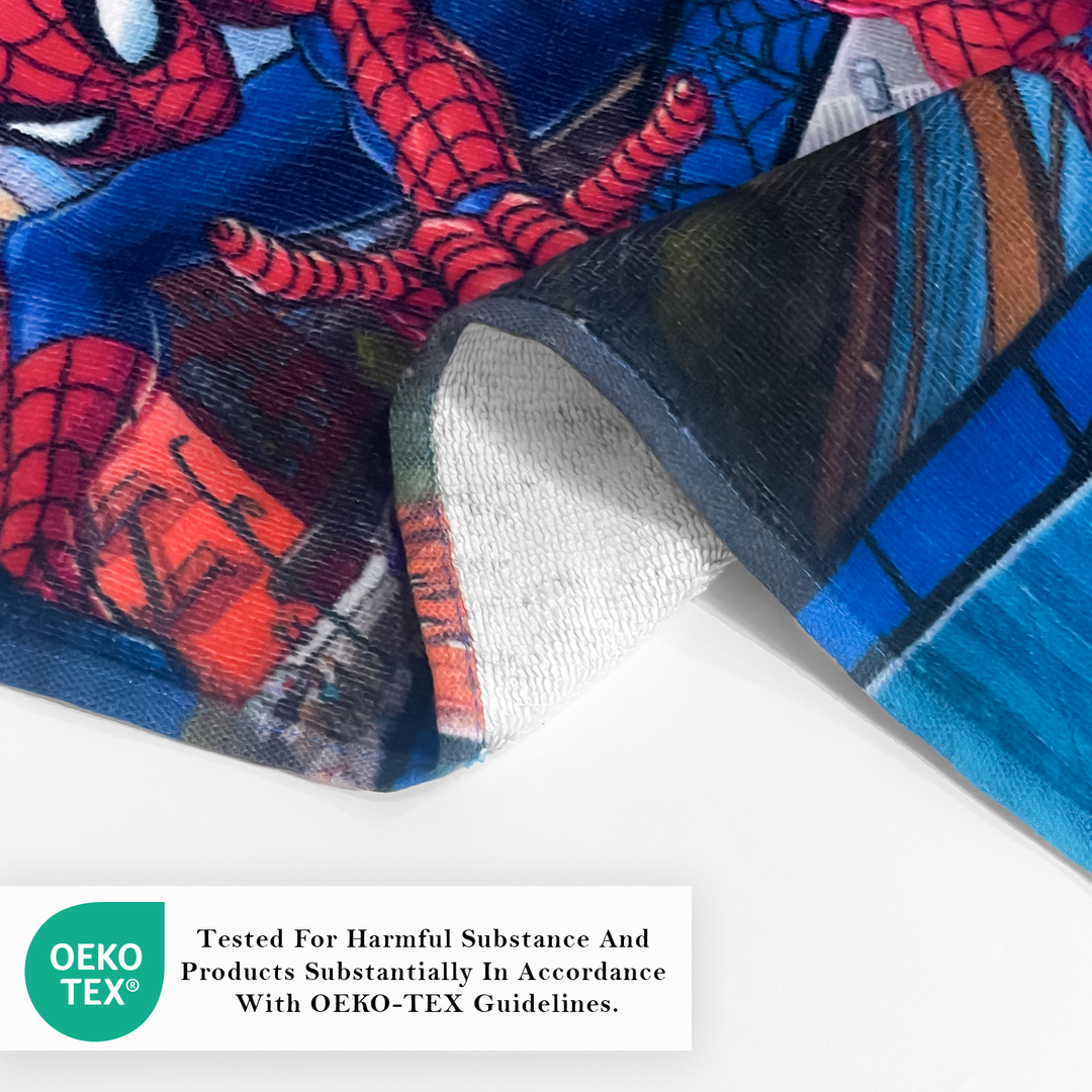 Spiderman Cartoon Printed Hand Towels For Kids -40cmx60cm ( Machine Washable, Highly Absorbent, 100% Rich Cotton, Luxury Softness)