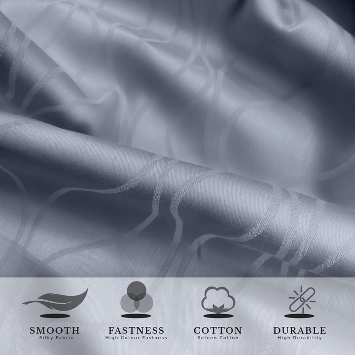 Artemis Italian Jacquard Weave Sateen Cotton Bedsheet- 400 TC (Wave Design)