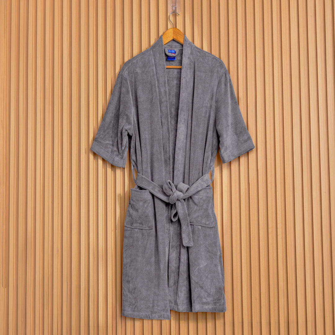 Caldezonia Unisex Microfiber Bathrobe with Slippers