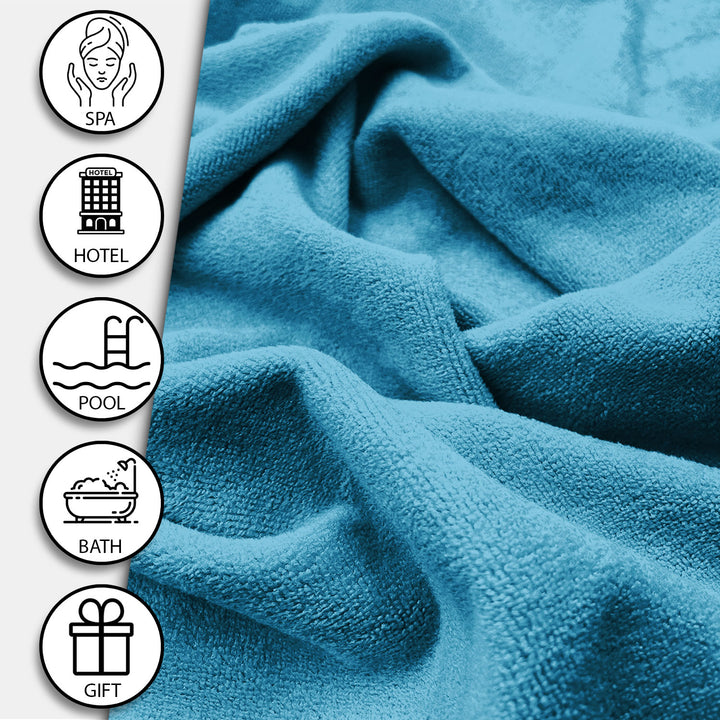 Blue Color Ultra Soft microfiber Towel with 450 GSM (Ultra-soft microfiber, 450 GSM, Superior quality, Highly Absorbent, Luxuriously Soft, Wide usage range, Lint resistant, Multiple Size Variations)