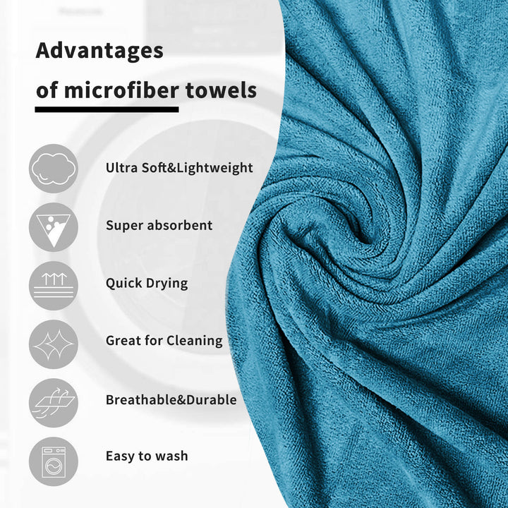 Blue Color Ultra Soft microfiber Towel with 450 GSM (Ultra-soft microfiber, 450 GSM, Superior quality, Highly Absorbent, Luxuriously Soft, Wide usage range, Lint resistant, Multiple Size Variations)