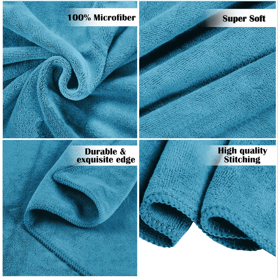 Blue Color Ultra Soft microfiber Towel with 450 GSM (Ultra-soft microfiber, 450 GSM, Superior quality, Highly Absorbent, Luxuriously Soft, Wide usage range, Lint resistant, Multiple Size Variations)