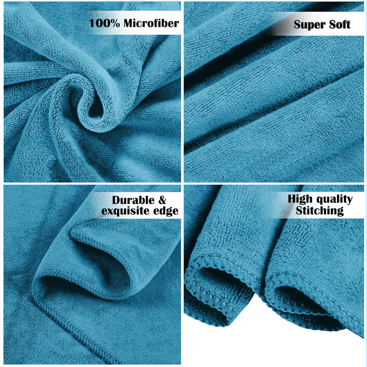 Blue Color Ultra Soft microfiber Towel with 450 GSM (Ultra-soft microfiber, 450 GSM, Superior quality, Highly Absorbent, Luxuriously Soft, Wide usage range, Lint resistant, Multiple Size Variations)