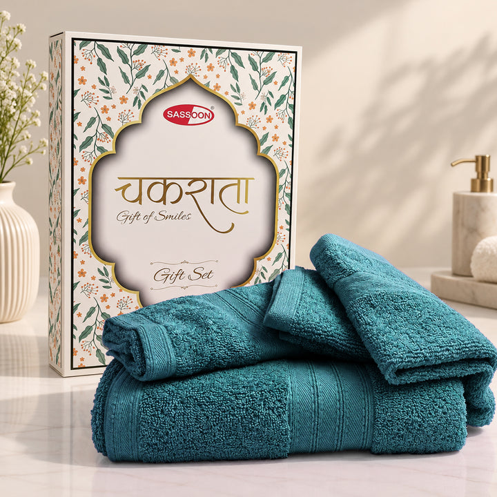 Chakrata 4 pc Towel Gift Set - 450 GSM