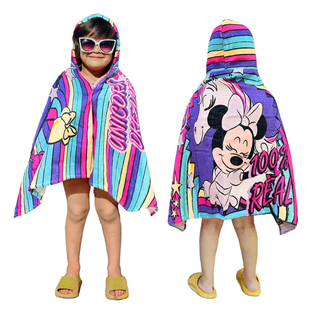 Disney Minnie & Unicorn Kids Hooded Towel in 400 GSM – Sassoon Fab