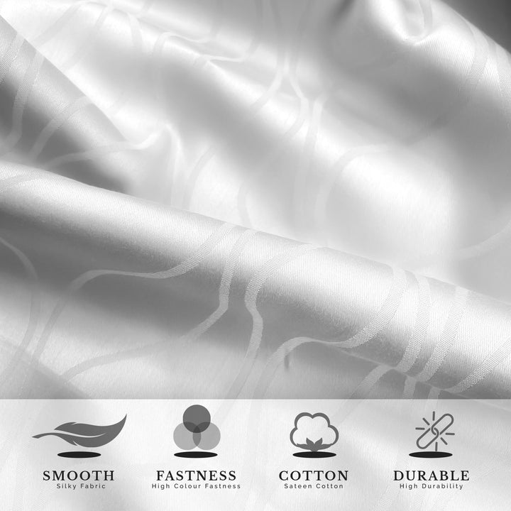 Artemis Italian Jacquard Weave Sateen Cotton Bedsheet- 400 TC (Wave Design)