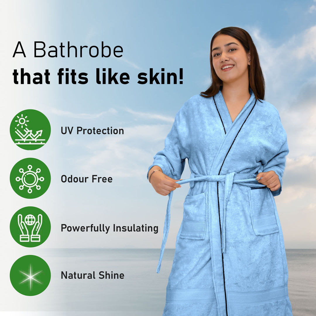 Features of Bathrobes Ultrasoft Bamboo Bathrobe with 525 GSM ( Anti bacterial, Eco friendly, Highly absorbent, UV Protection, Odour Free, Kimono Style, Pockets)