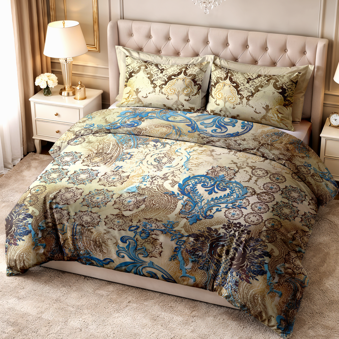 Kama Digital Printed Bedsheet - 300 TC