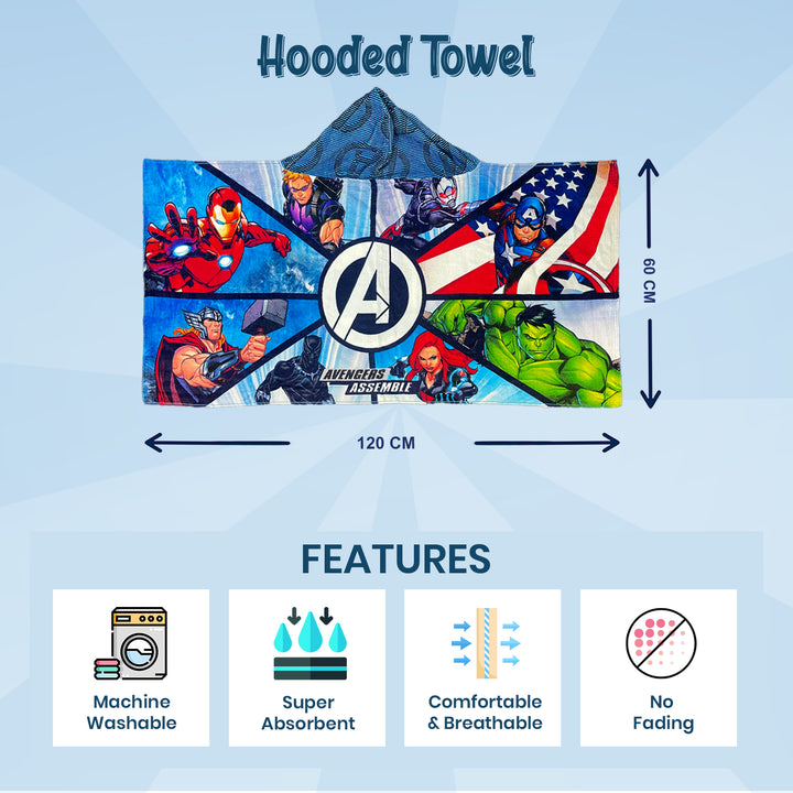 Avengers Kids Hooded Towel in 400 GSM