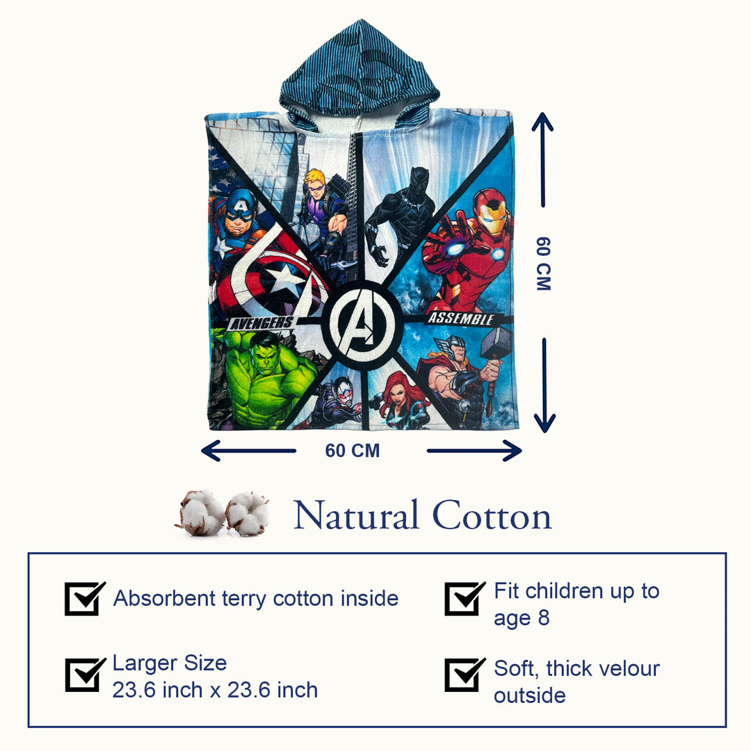 Avengers Kids Hooded Poncho in 400 GSM