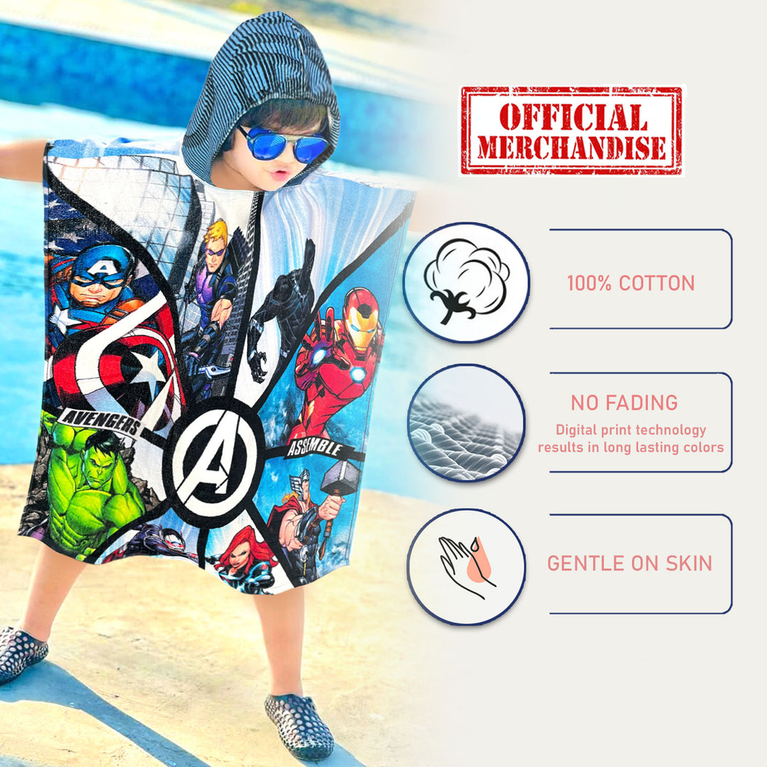 Avengers Kids Hooded Poncho in 400 GSM