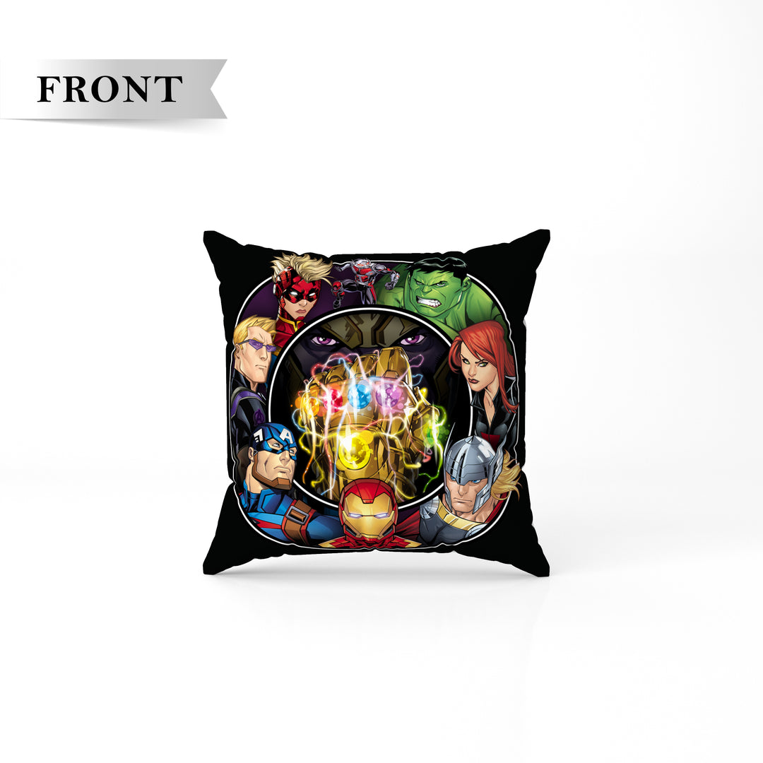 Marvel Avengers Print Reversible Cushion By Sassoon Fab. It is Soft & fluffy, fade-resistant, High-density fill, Hypoallergenic, Reversible, etc. Size 40 cm x 40 cm 