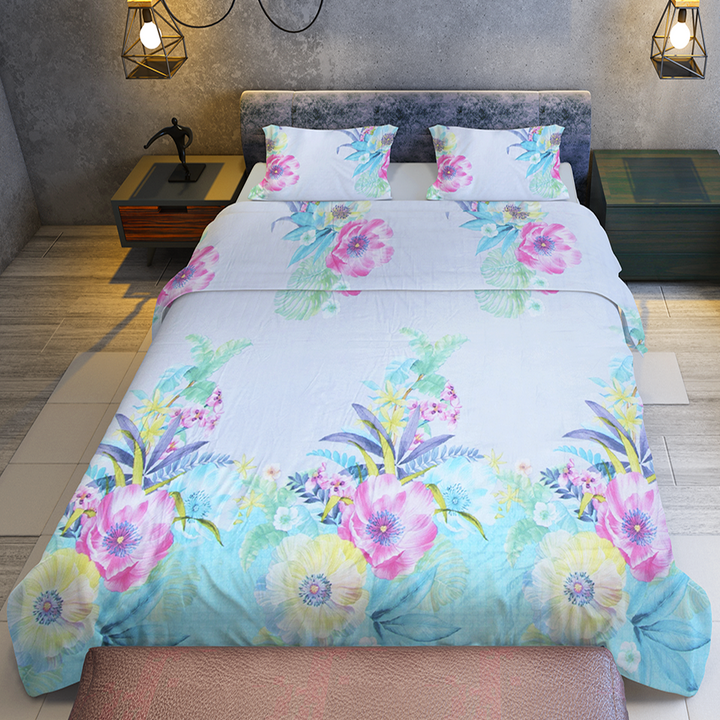 Chakrata 100% Cotton Printed Bedsheet - 1200 TC